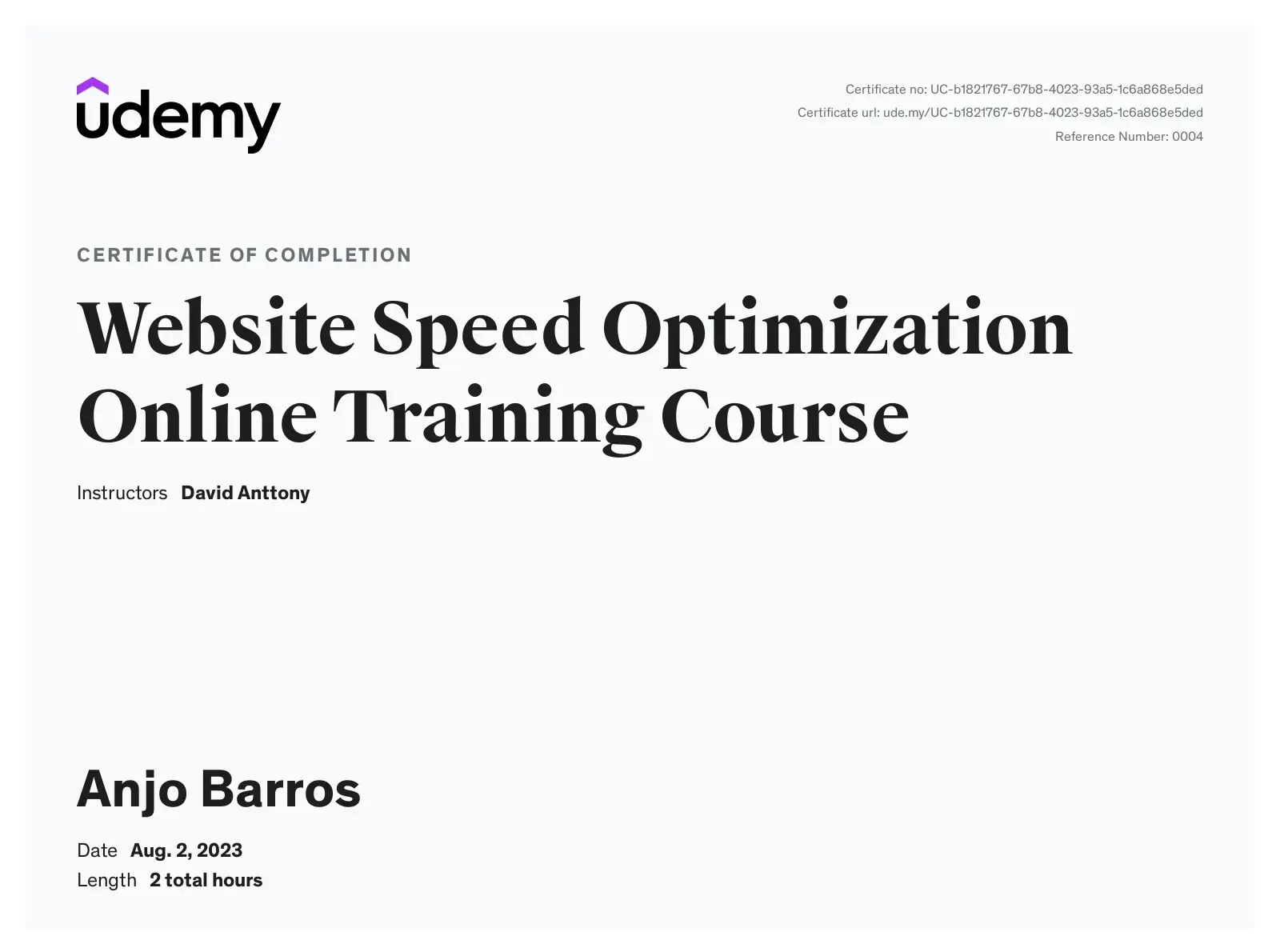 Website Speed Optimization Online Training